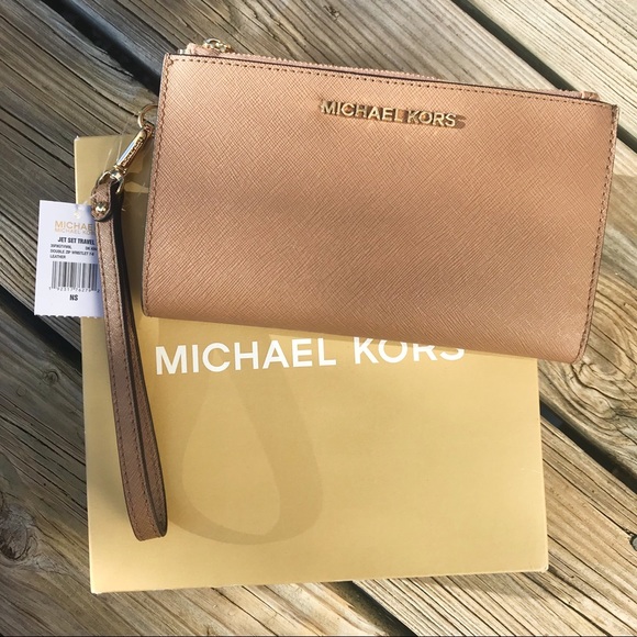 Michael Kors Handbags - Jet Set Travel Double Zip Wristlet + Phone Case